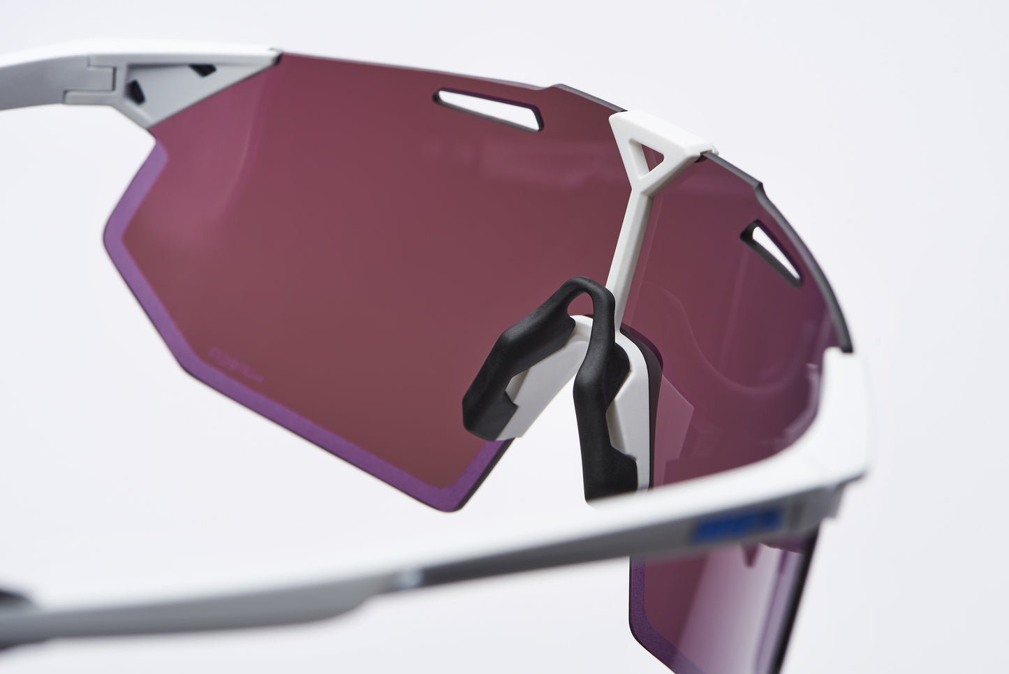 100% Hypercraft SQ Sunglasses - Soft Tac White - Hiper Blue Mirror Lens