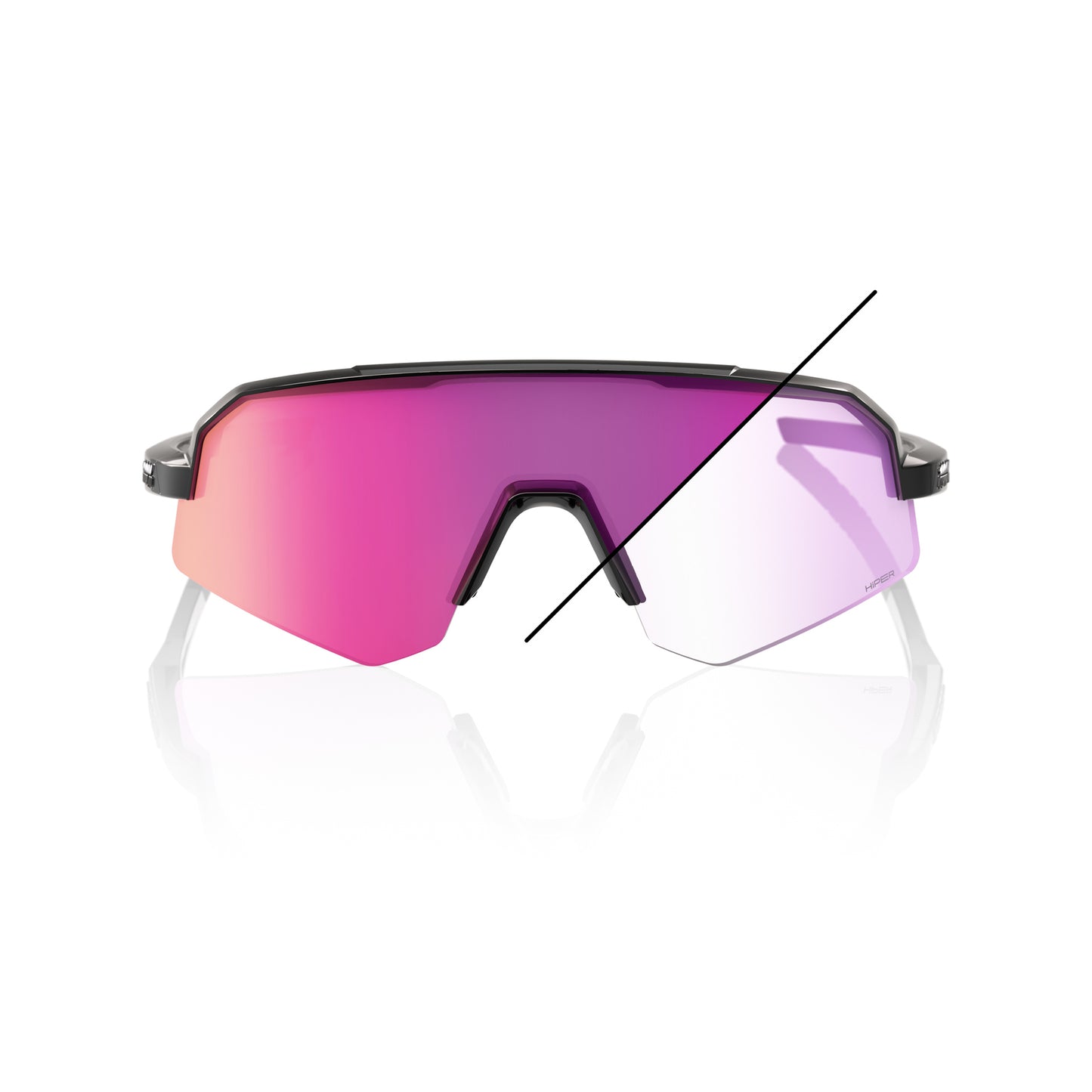 100 Percent 100% Slendale SL - Gloss Black - Purple Mirror Photchomic