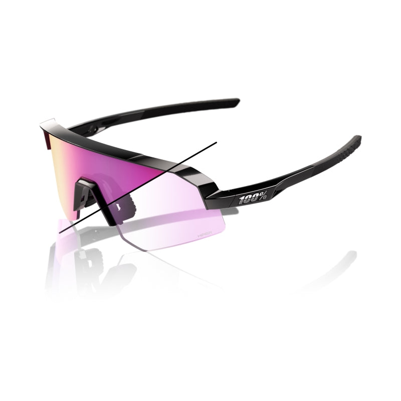 100 Percent 100% Slendale SL - Gloss Black - Purple Mirror Photchomic