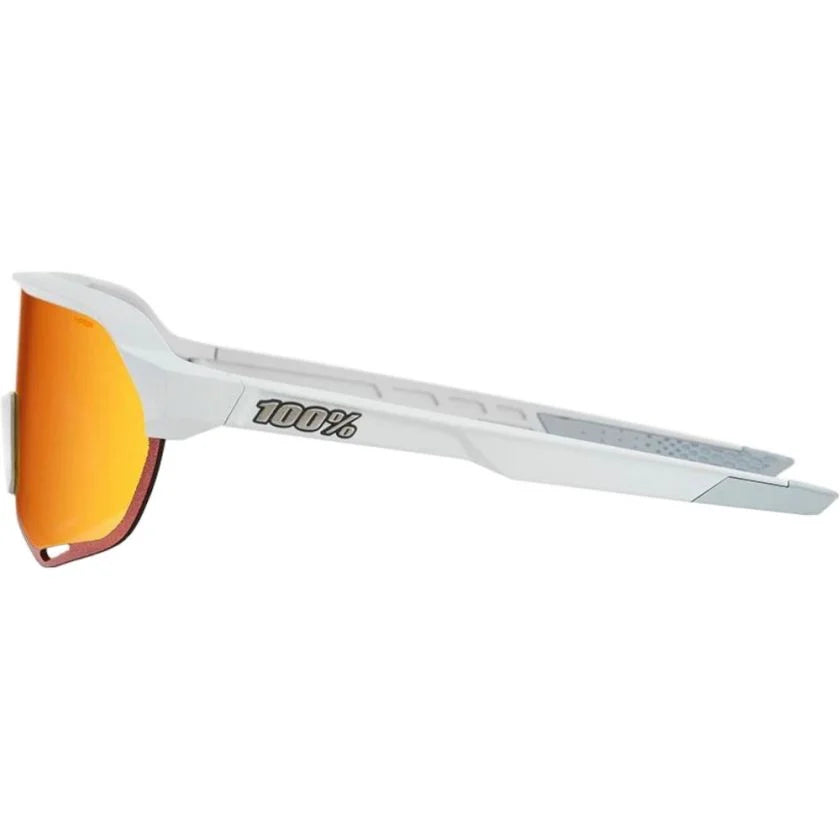 100% S2 SUNGLASSES - SOFT TACT OFF WHITE - HIPER RED MULTILAYER MIRROR LENS