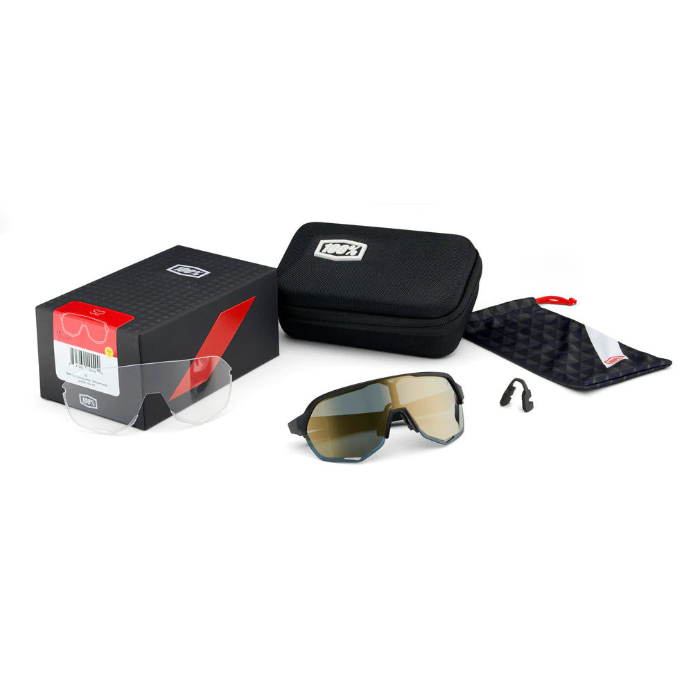 100% S2 SUNGLASSES - SOFT TACT OFF WHITE - HIPER RED MULTILAYER MIRROR LENS