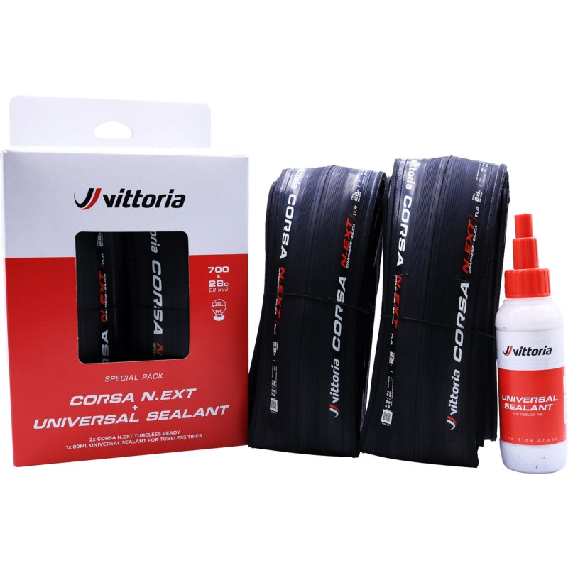 VITTORIA Corsa N.EXT TLR G2 28mm Twin Pack With 80mL Sealant