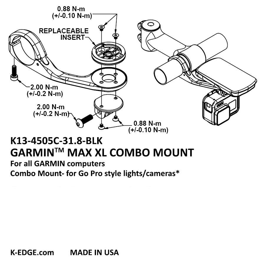 K-EDGE MAX XL COMBO MOUNT- GARMIN